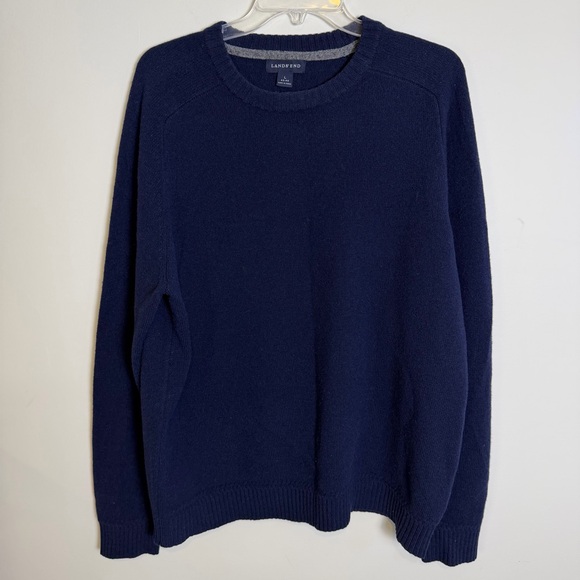 Lands' End Other - LANDS' END Men's Lambs Wool Crewneck Sweater, Navy | Sz LG